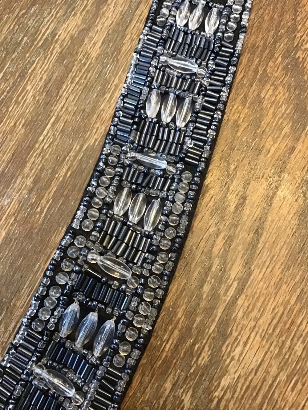 Vintage hand-beaded bohemian statement belt from Ibisco Y2K